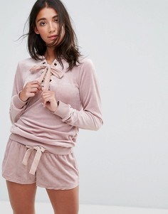 Бархатный лонгслив Hunkemoller - Розовый