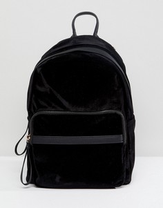 Черный бархатный рюкзак New Look - Черный