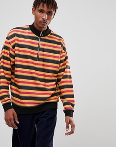 Оверсайз-свитшот в полоску с молнией ASOS - Желтый