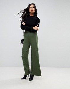 Базовые трикотажные брюки с широкими штанинами ASOS - Зеленый