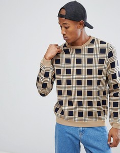 Светло-коричневый джемпер в клетку ASOS - Рыжий