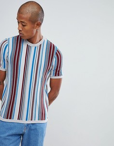 Серая футболка в вертикальную полоску ASOS - Серый