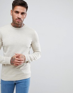 Джемпер с круглым вырезом из хлопка и кашемира BOSS Casual - Бежевый