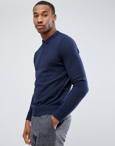 Вязаное поло Jack &amp; Jones Premium - Темно-синий