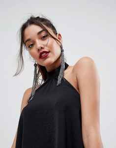 Серьги-кисточки из бисера ASOS - Серебряный