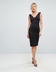 Облегающее платье с отделкой на плечах Ted Baker - Черный