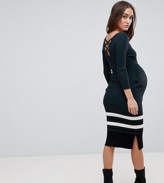 Вязаное платье миди New Look Maternity - Зеленый