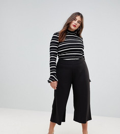 Черные укороченные брюки с широкими штанинами ASOS CURVE - Черный