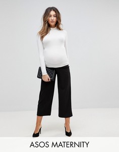 Черные укороченные брюки с широкими штанинами ASOS MATERNITY - Черный