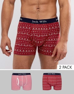 Подарочный набор боксеров-брифов с принтом Фэйр-Айл Jack Wills Chetwood - Красный