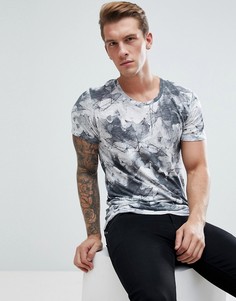 Удлиненная футболка с принтом Jack &amp; Jones Originals - Черный