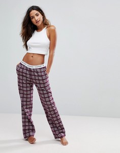 Фланелевые штаны для дома с клетчатым и и звездным принтом Jack Wills - Фиолетовый