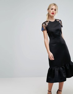 Декорированное платье-футляр Closet London Premium - Черный