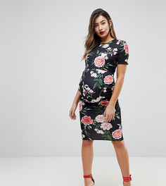 Облегающее платье с круглым вырезом и цветочным принтом ASOS Maternity - Мульти