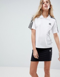 Белая футболка-поло с тремя полосками adidas Originals - Белый