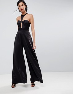 Комбинезон с узлом и свободным воротом на спине ASOS - Черный