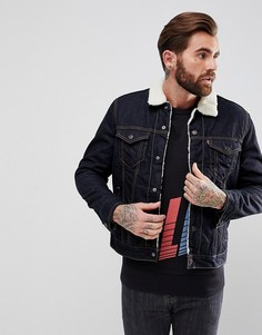 Джинсовая куртка с воротником и подкладкой из искусственного меха Levis Trucker Raw Power - Синий Levis®
