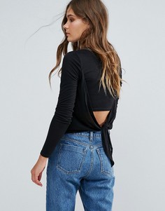 Футболка с завязкой на спине New Look - Черный