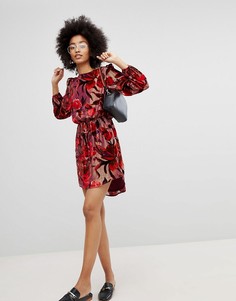 Бархатное платье мини New Look - Красный