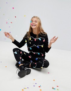 Леггинсы с принтом ASOS Christmas - Черный