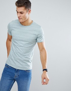 Футболка в меланжевую полоску Selected Homme - Зеленый