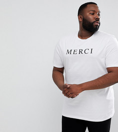 Футболка с принтом Merci ASOS PLUS - Белый