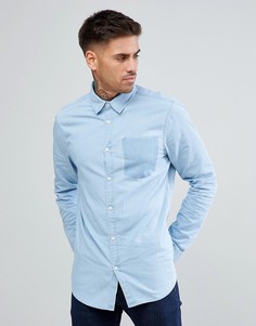 Выбеленная джинсовая рубашка с отделкой в виде кармана New Look - Синий