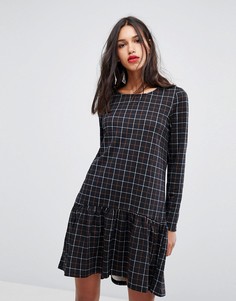 Платье в клетку с оборкой Vero Moda - Мульти