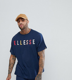 Темно-синяя оверсайз-футболка с большим логотипом на груди Ellesse - Темно-синий