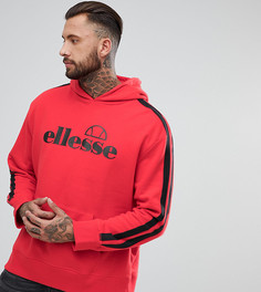 Красный оверсайз-худи с полосками на рукавах Ellesse - Красный