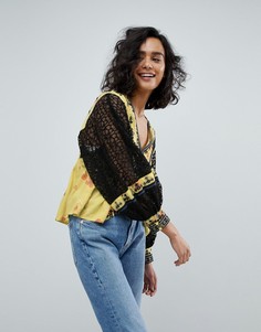 Блузка с принтом Free People - Желтый