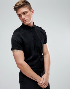 Черная облегающая рубашка Burton Menswear - Черный