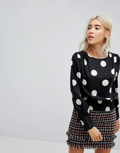 Блузка в горошек в стиле 80-х New Look - Черный