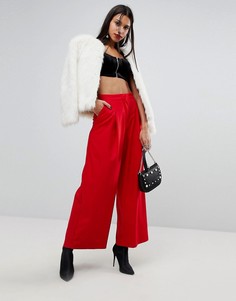 Фланелевые брюки с широкими штанинами River Island - Красный