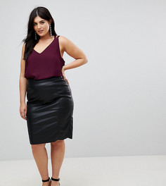 Юбка-карандаш из искусственной кожи River Island Plus - Черный