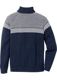 Пуловер Regular Fit с высоким воротом (темно-синий) Bonprix