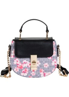 Сумка Бельбелль с цветочным узором (серый/ярко-розовый/черный) Bonprix