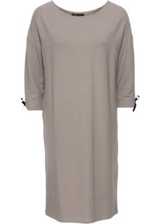 Трикотажное платье с бантами (серый/белый) Bonprix