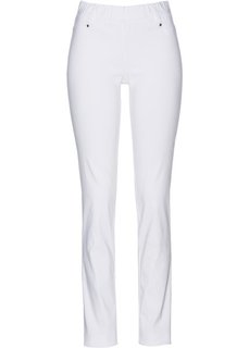 Стрейчевые брюки на резинке (белый) Bonprix