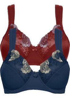 Бюстгальтер-минимайзер (2 шт.), чашка E (красный каштан+темно-синий) Bonprix