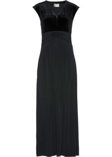 Вечернее платье с бархатной отделкой (черный) Bonprix