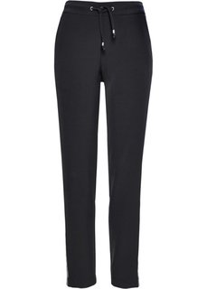 Брюки с лампасами, на резинке (черный) Bonprix