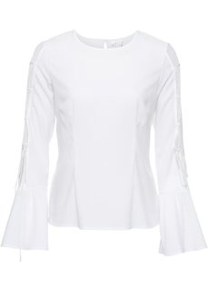 Блузка с вырезами (белый) Bonprix