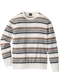 Пуловер Regular Fit в полоску (серый в полоску) Bonprix