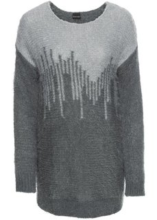 Пуловер с пайетками (темно-серый/светло-серый) Bonprix