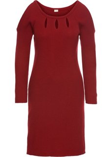 Вязаное платье с вырезами (красный) Bonprix