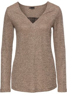 Футболка в рубчик с люрексом (медный) Bonprix