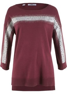 Пуловер с блестящей отделкой (темно-бордовый) Bonprix