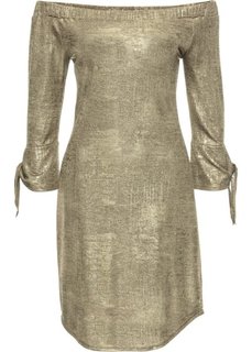Трикотажное платье с металлическим отливом (золотистый) Bonprix