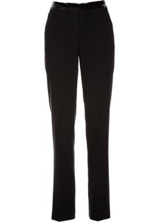 Брюки с бархатным поясом (черный) Bonprix